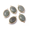 Golden Tone Brass Natural Labradorite Links connectors G-F339-A15-1