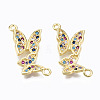 Brass Micro Pave Cubic Zirconia Links Connectors ZIRC-N039-121B-NF-1