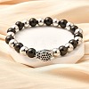 Brass Micro Pave Cubic Zirconia Beads Stretch Bracelets for Women Men BJEW-H201-01D-BP-1