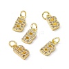 Real 18K Gold Plated Brass Micro Pave Clear Cubic Zirconia Charms KK-E068-VB452-B-4