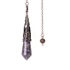 Natural Amethyst Dowsing Pendulum Big Pendants PW-WGF0B2B-19-1