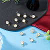 12Pcs Brass & Glass Imitation Cat Eye Round Charms PALLOY-TAC0237-01-5