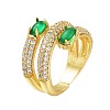 Brass Micro Pave Cubic Zirconia Cuff Open Rings RJEW-N031-19A-G-3