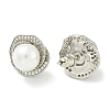 Brass Micro Pave Clear Cubic Zirconia Stud Earrings EJEW-H014-03P-2