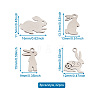 32Pcs 4 Styles 304 Stainless Steel Bunny Pendants STAS-TA0002-13P-7