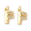 Rack Plating Eco-friendly Brass Micro Pave Clear Cubic Zirconia Charms KK-D072-01G-F-NR-1