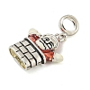 Anti-Tarnish Rhodium Plated 925 Sterling Silver Enamel Christmas European Dangle Charms STER-Z010-02P-01A-2