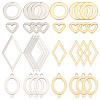 32Pcs 8 Styles 201 Stainless Steel Connector Charms STAS-SC0005-06-1