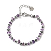 Natural Amethyst Chip & Non-magnetic Synthetic Hematite Beaded Bracelet for Women BJEW-Z148-02P-08-2