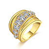 Brass Micro Pave Cubic Zirconia Finger Rings RJEW-BB39437-G-7-1