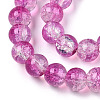 Transparent Crackle Baking Paint Glass Beads Strands DGLA-T003-01B-09-3