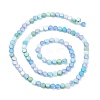 Gradient Color Electroplate Glass Bead Strands X1-GLAA-E042-03C-2