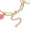 Brass & Alloy Enamel Charm Bracelets BJEW-JB11626-4