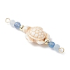 4Pcs 4 Colors Summer Beach Dyed Synthetic Turquoise Connector Charms PALLOY-JF03746-03-4