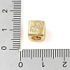 Brass Micro Pave Clear Cubic Zirconia European Beads KK-K368-01G-10-3