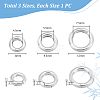 3Pcs 3 Styles 925 Sterling Silver Spring Gate Rings FIND-PH0023-41-2