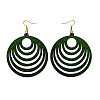 Hollow Out Flat Round Wood Dangle Earrings FS-WGEA979-01-1