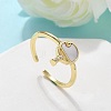 Brass Micro Pave Clear Cubic Zirconia Cuff Rings for Women RJEW-C126-08G-1