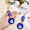 2Pcs Glass Turkey Evil Eye Car Hanging Decorations HJEW-DC0001-14-3