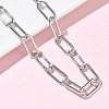 304 Stainless Steel Paperclip Chains Necklaces NJEW-Z102-02P-2