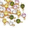 SHEGRACE Brass Pave Cubic Zirconia Flat Round Connector Charms XGRQ2O731-435G-1