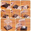 Rectangle Transparent Acrylic Baseball Display Cases with Pine Wood Base ODIS-WH0038-211-4