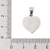 304 Stainless Steel Heart Pendants STAS-R162-01P-04-3