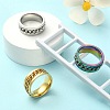 3Pcs 3 Colors 201 Stainless Steel Curb Chain Finger Rings Set for Women RJEW-YW0001-02-5