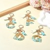 Transparent Epoxy Resin Pendant Keychains KEYC-FS00022-04-8