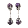 316 Stainless Steel Dragon Claw with Natural Stone Ball Curved Barbell Belly Rings AJEW-C044-06AS-02-4