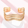 304 Stainless Steel Cuff Bangles for Women BJEW-D306-05G-5