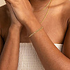 304 Stainless Steel Snake Chain 3-Strand Bracelets for Women UU3711-2