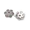 Brass Cubic Zirconia Bead Caps ZIRC-L105-03B-P-2
