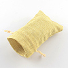 Polyester Imitation Burlap Packing Pouches Drawstring Bags X-ABAG-R005-9x7-13-2