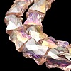 AB Color Plated Transparent Glass Beads Strands EGLA-P051-06A-A02-5