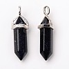 Bullet Synthetic Blue Goldstone Pointed Pendants X-G-F295-03H-4