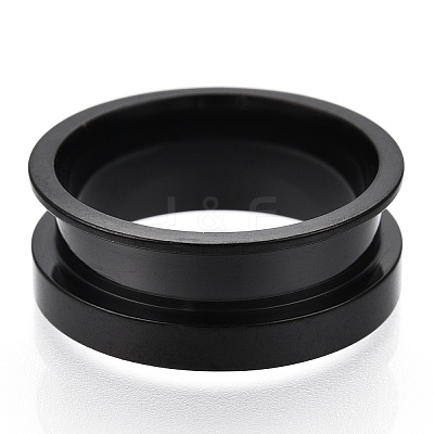 201 Stainless Steel Grooved Finger Ring Settings STAS-TAC0007-01B-1