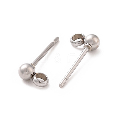 304 Stainless Steel Ear Stud Components STAS-F227-18F-P-1
