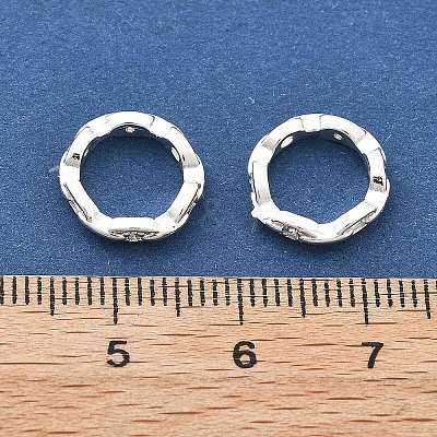 Brass Micro Pave Clear Cubic Zirconia Bead Frame KK-H495-03S-1
