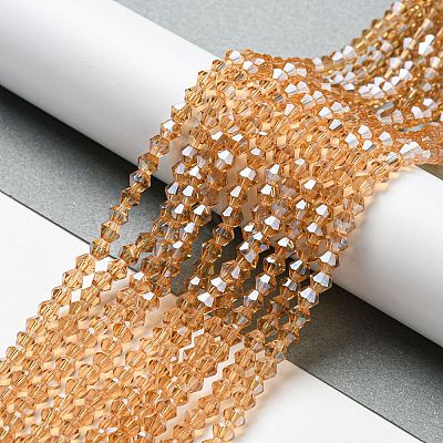 Transparent Electroplate Glass Beads Strands EGLA-A039-T3mm-A18-1