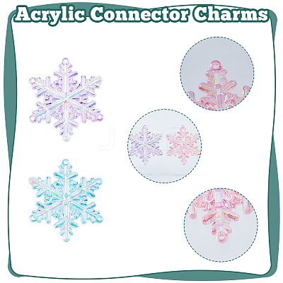 30Pcs 5 Colors AB Color Transparent Acrylic Chandelier Component Links TACR-HS0001-05-1