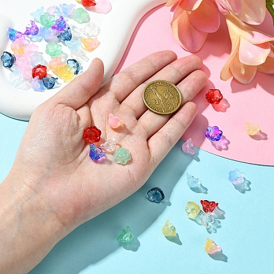 10 Colors Glass Bead Caps GLAA-YW0003-75-1