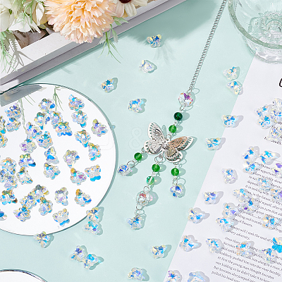 100Pcs Glass Charms GLAA-SP0001-66-1