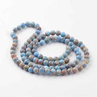 Natural Imperial Jasper Beads Strands G-I122-6mm-13-1