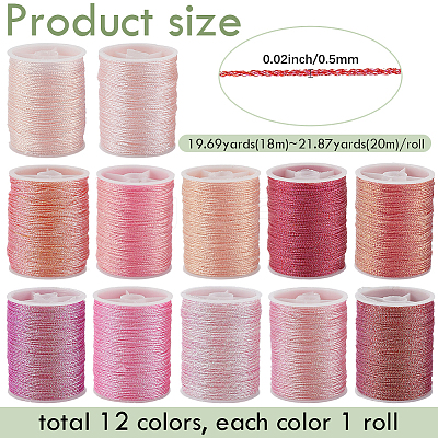 12 Rolls 12 Colors Metallic Sewing Thread OCOR-CY0002-02E-1