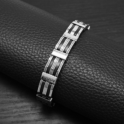 304 Stainless Steel Punk Rock Chain Bracelets for Men WG87BE9-01-1