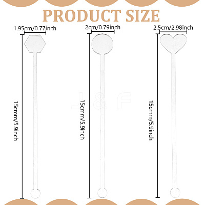 30Pcs 3 Style Transparent Acrylic Stirring Rods TACR-NB0001-30B-1