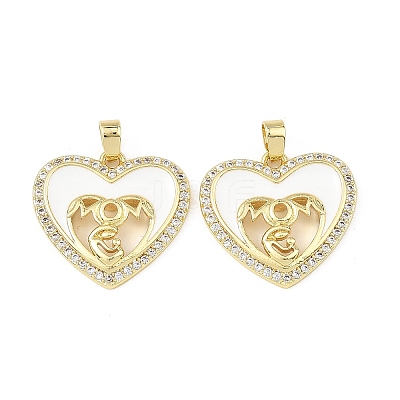 Mother's Day Brass Micro Pave Clear Cubic Zirconia Pendants CU-B002-10G-1