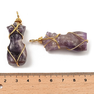 Natural Amethyst Pendants G-K338-30G-04-1