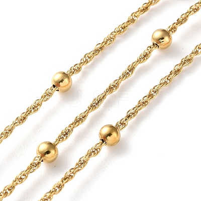 304 Stainless Steel Chains with Beads CHS-F020-12G-1